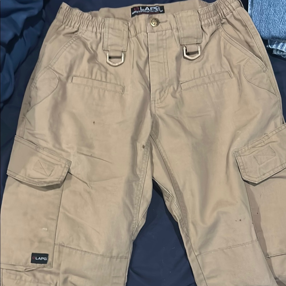 Tan Straight Leg Cargo Pants